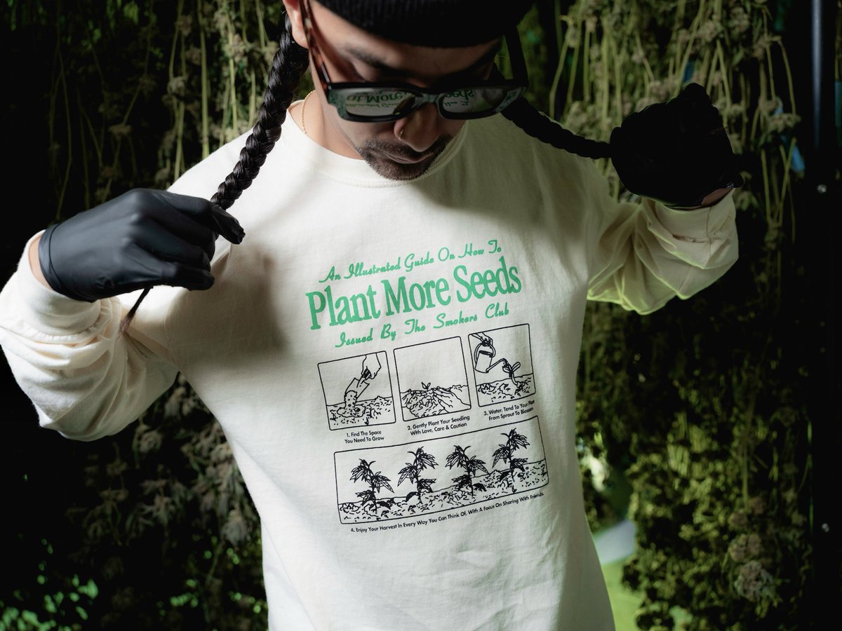 TheSmokersClub's tweet photo. HAPPY 420‼️ In honor of everyones fav holiday we just dropped our “Plant More Seeds” Capsule at the shop! 🌱👾🌋https://t.co/XkgYhbKDwv
📸: @wafflehowse https://t.co/TFTqWCwBVD