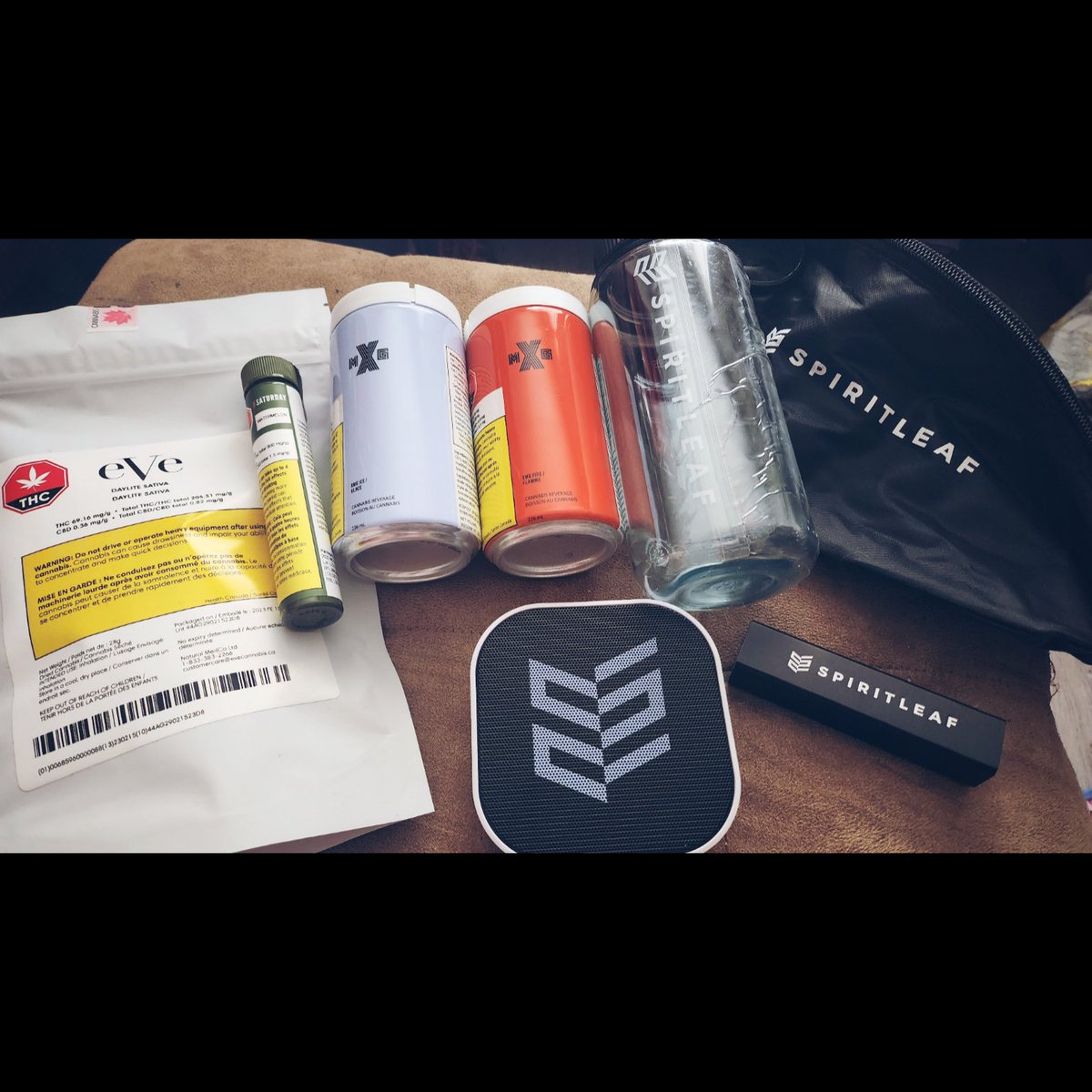 BrittsMagee's tweet photo. Thank goodness payday was yesterday!! We stocked up on huge sales AND won a swag bag!! #spiritleaf @SpiritleafCA #420day https://t.co/uqI20NcanL