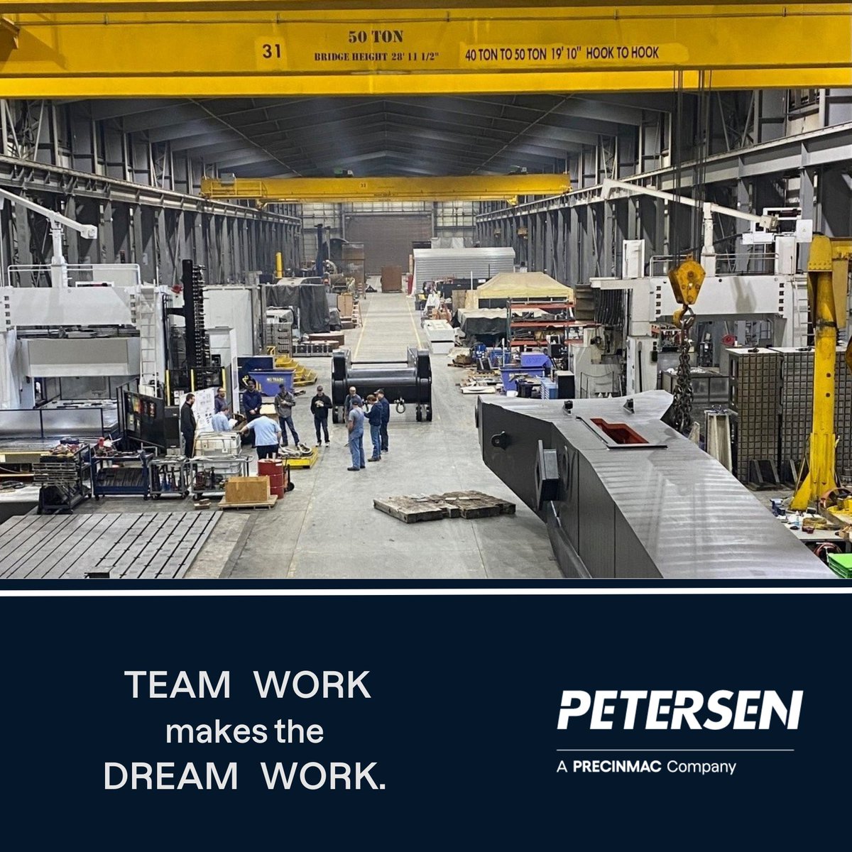 Morning huddle meeting before starting out the day... #teamwork #peterseninc #precinmac