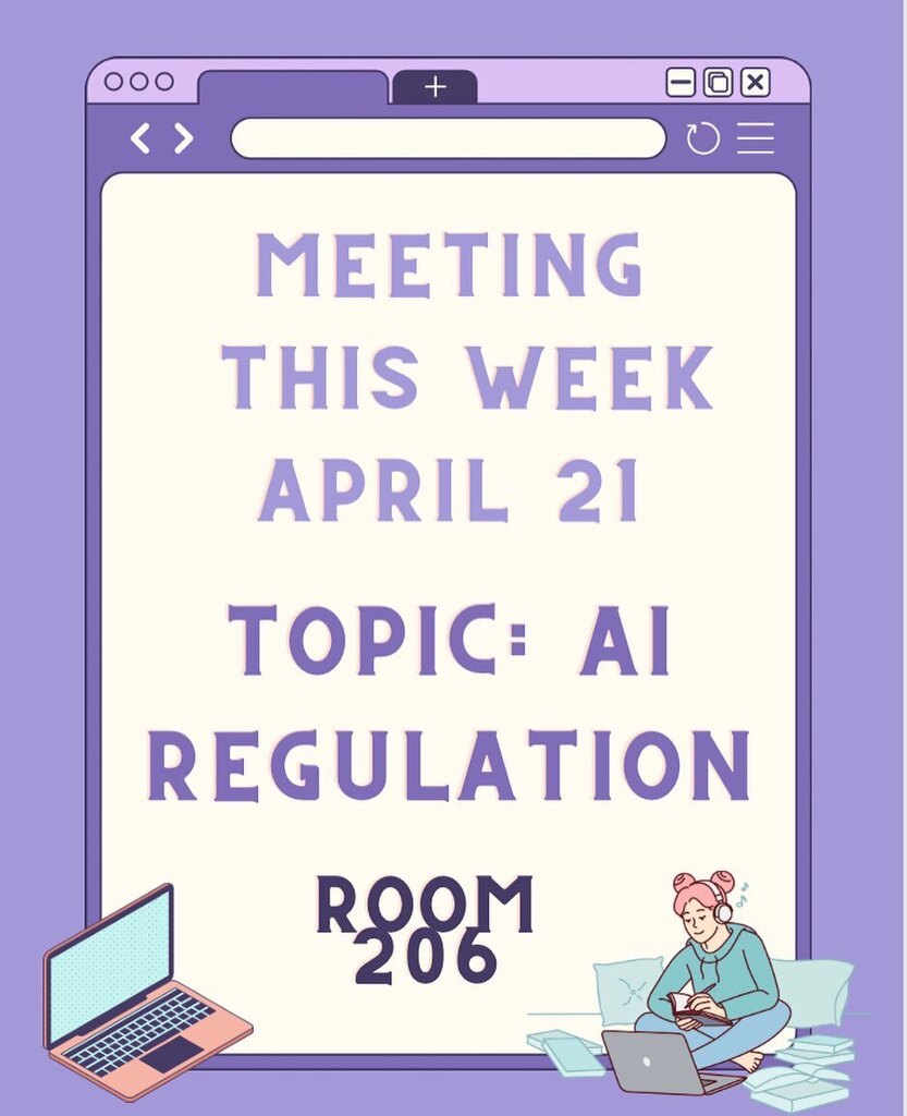 EastJSA's tweet photo. Join us this Friday to talk about ai and our future with it in Room 206! See ya there :) https://t.co/y6ImtBrSVV https://t.co/gdDmMXhfRf
