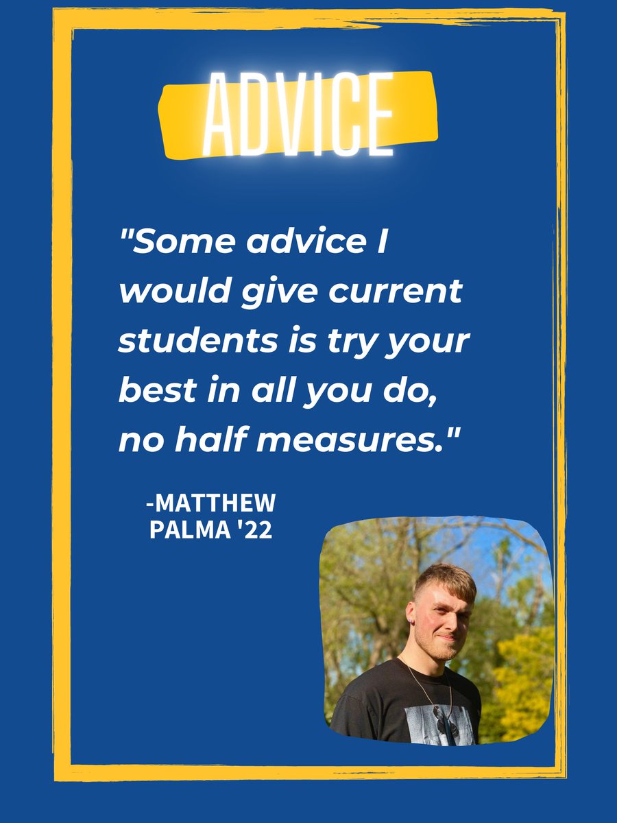 MSJCOM's tweet photo. This weeks Alumni Shoutout goes to Class of 2022 Grad, Matthew Palma. Swipe to see what life is like post-grad and advice for current students. Thank you for the awesome words of encouragement Matthew, Congratulations!
#msj #alumnishoutout https://t.co/Kzw0DLLH7N