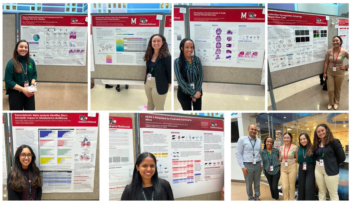 YoussefKousa's tweet photo. We are celebrating Research, Education, &amp; Innovation this week at Children's National Hospital. 

Allison Horvath, Shriya Singh, Lani Tran, Blain Fasil, Sadhana Matheswaran, and Clara Abdelmalek enjoyed presenting their research discoveries and getting feedback on paths forward. https://t.co/tC8Ghlb7Sd