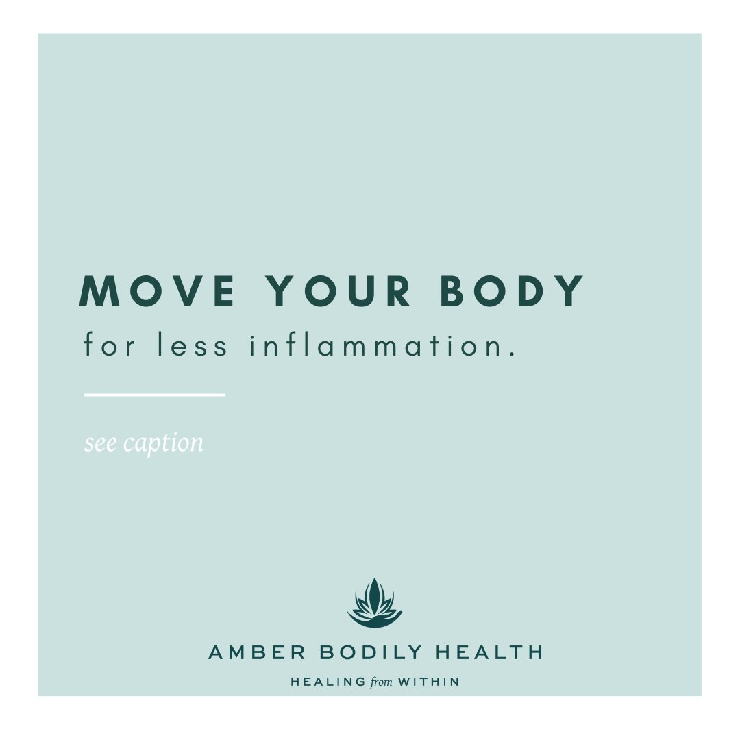 Amberbodily1's tweet photo. Studies show that moving your muscles helps them fight inflammation. Just 20 minutes can act as an anti-inflammatory agent for your body! Regular exercise is associated with decreasing levels of inflammation.

https://t.co/drJqsbwdSs https://t.co/q2ThOis62C