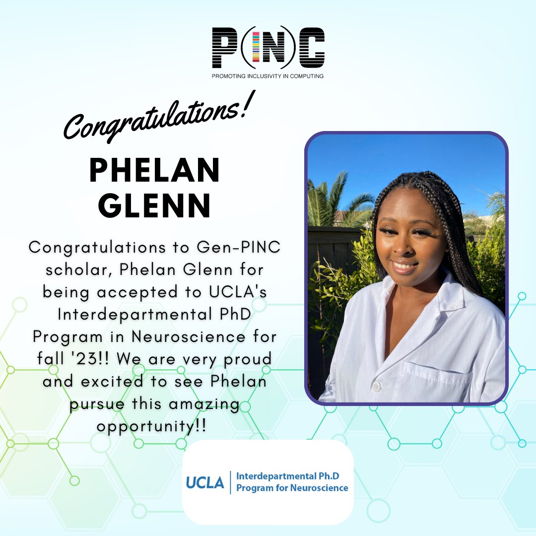 sfsupinc's tweet photo. Congratulations to Gen(@Genentech)-PINC scholar, Phelan Glenn for being accepted to UCLA's Interdepartmental PhD Program in Neuroscience for fall '23!! We are very proud and excited to see Phelan pursue this amazing opportunity!!
https://t.co/eg1IzgFchy https://t.co/Gp5PdPlzw8