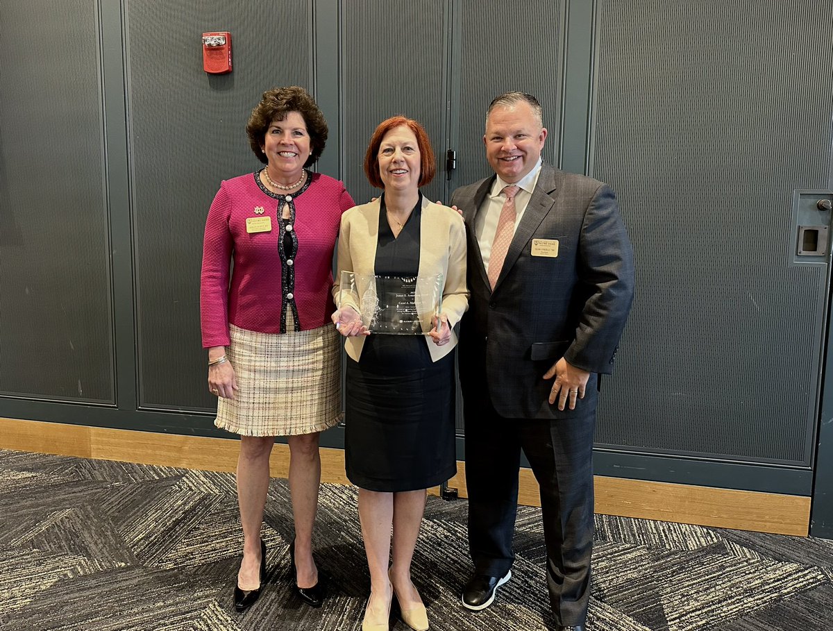 At our spring Board of Directors meeting this week, the NDAA honored three outstanding individuals for their contributions to the University and humankind. Congratulations to ND fencing coach Gia Kvaratskhelia, Dr. Robert Dempsey ‘73, and Carol Mullaney ‘82!