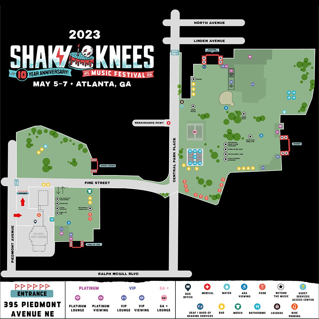 Shaky Knees 2023 map