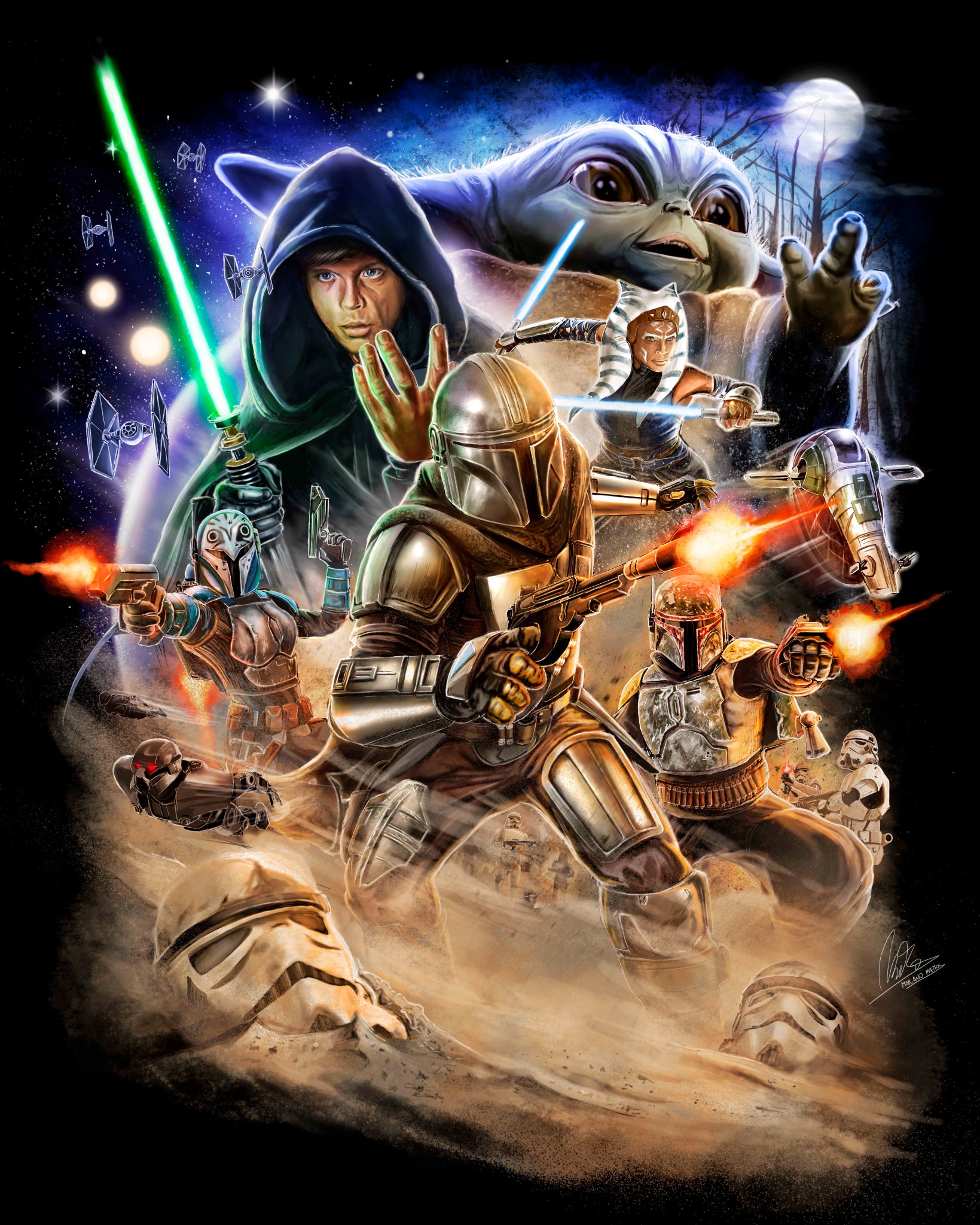 Creatieve fanposters van The Mandalorian S3 op Disney Plus België