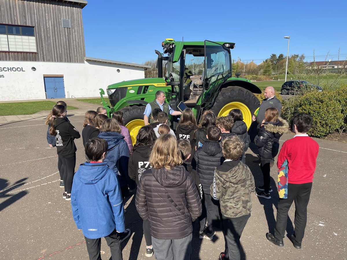 P7Dunbar's tweet photo. A big shoutout to Will &amp; Jamie from @Sherriffgroup (Haddington Depo) for coming down to DPS today to talk to our P7’s as part of World of Work week. The pupils heard all about some of the available positions within the company - specifically with technology and sales🚜 #DPSWOW23 https://t.co/lnGbepwFrh