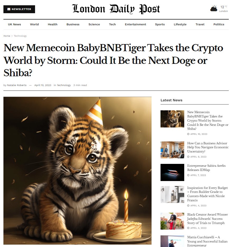 Ticker13854129's tweet photo. @davidgokhshtein #BabyBNBTiger is the king beast! 🐯🔥

• Tiger army is fully dedicated to popularize BSC with #BabyBNBTiger 

Join our active and strong Community now! 🚀

https://t.co/dQedZwuaab

Tg: https://t.co/k42Hc45aKs https://t.co/ly2uMfMlLp