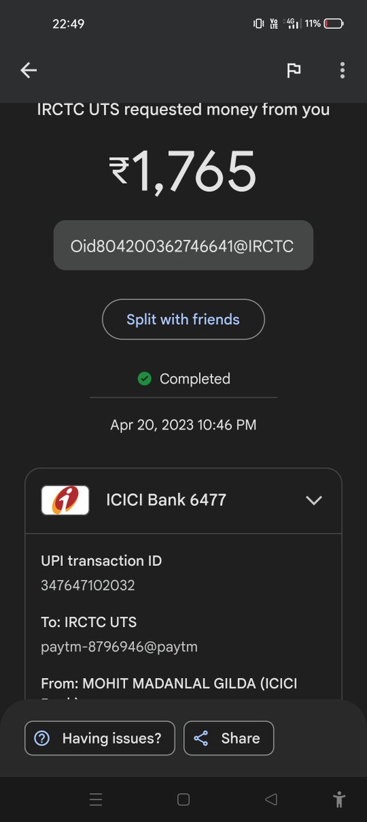 MohitGIlda1's tweet photo. Dear Sir,/Mam,
I have booked season ticket and the amount is also deducted. But the said season passis not reflecting in my account. Attaching screenshot for your reference.
@IRCTCofficial @WesternRly https://t.co/6HqhNErbk3