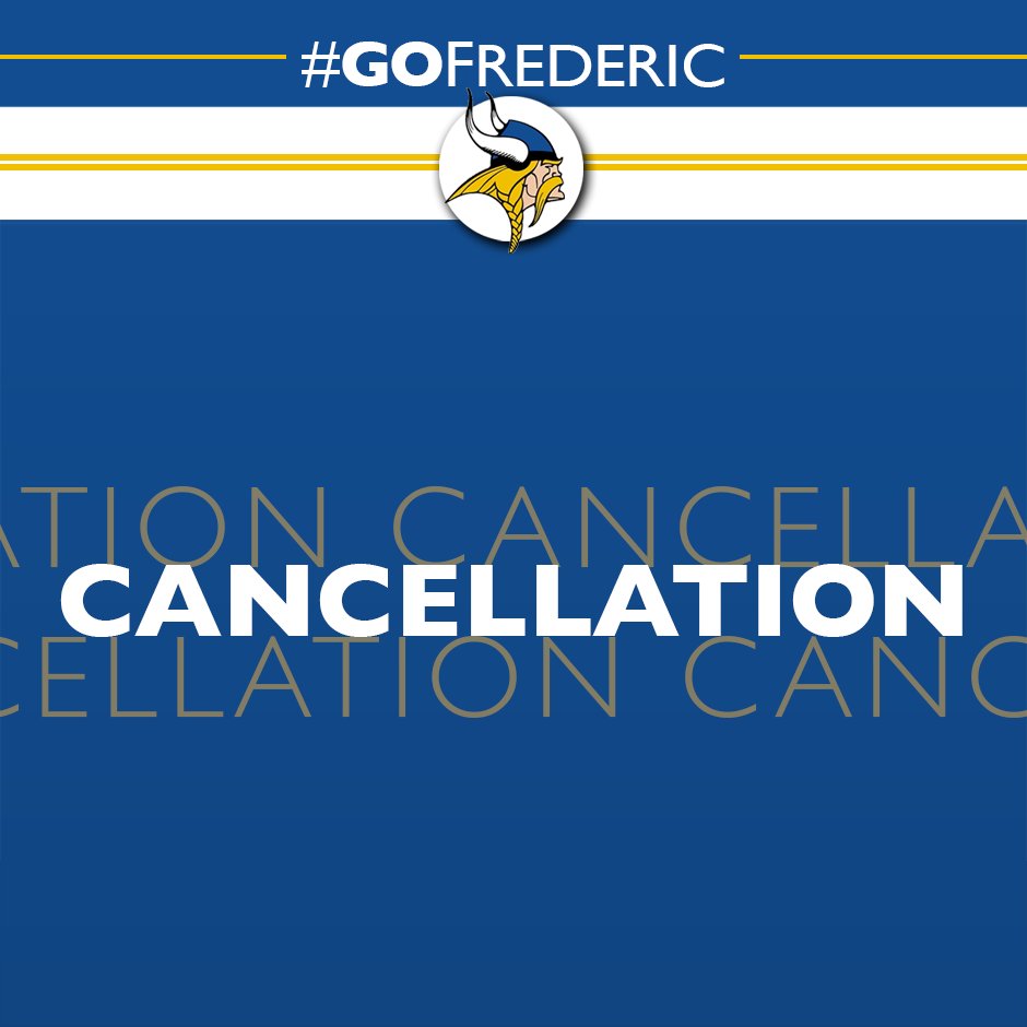 fredericvikings's tweet photo. #GoFrederic Sports Cancellations for today:
Varsity Softball vs. Turtle Lake/Clayton has been rescheduled for 5/12.
There will be no practice for softball tonight.
Grantsburg Track meet is cancelled, no reschedule date.
Track will have practice tonight. https://t.co/XP9srmhfua
