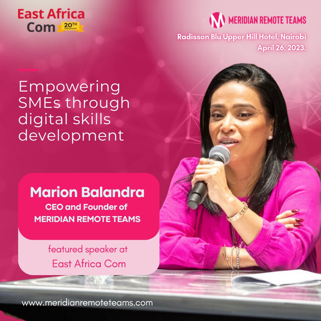 Meridian_Remote's tweet photo. Join us on April  26th as our CEO, Marion Balandra gives a talk on “Empowering SMEs through digital skills development” and shares her insights on how to bring about a digital revolution for SMEs. https://t.co/x3x5HPALwO