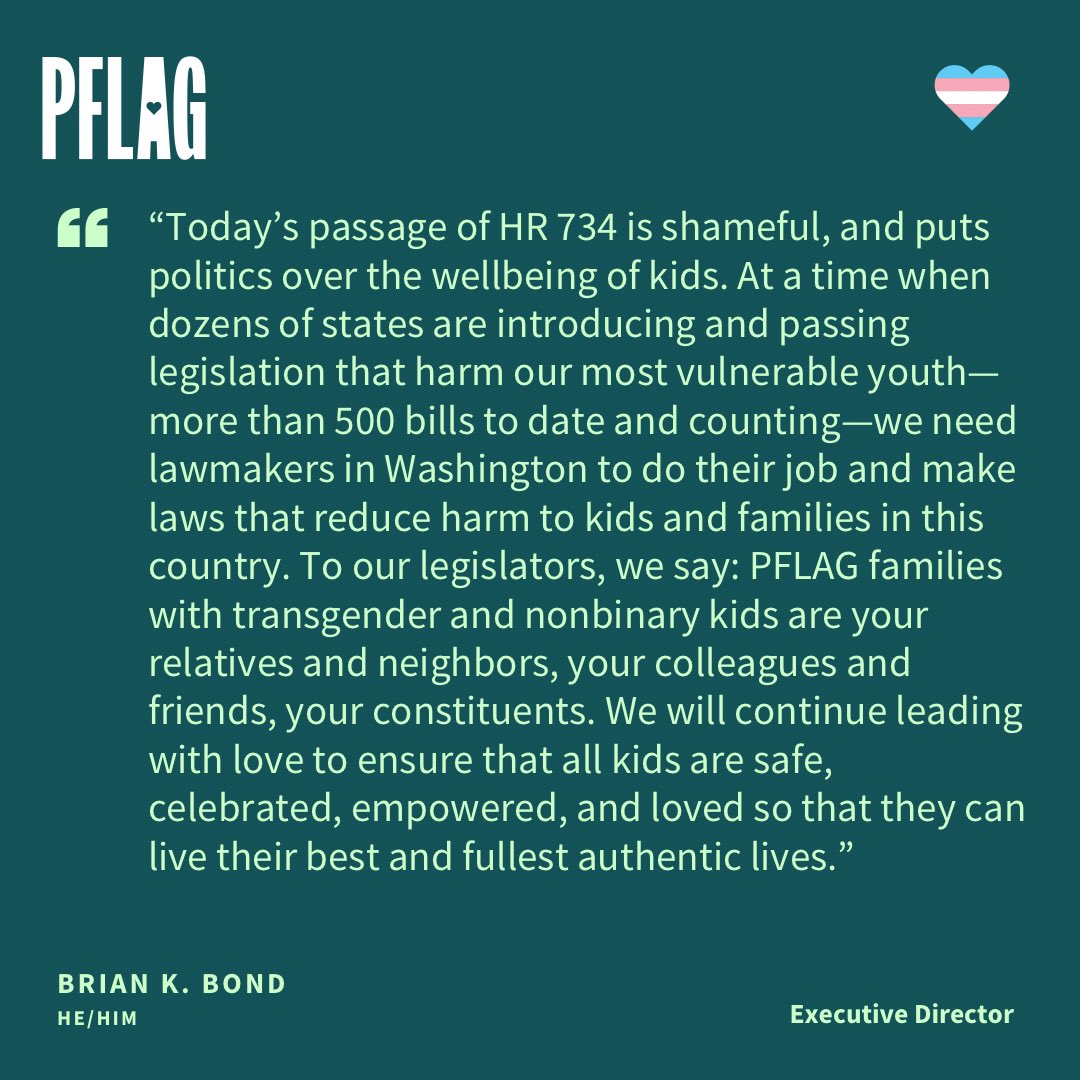 PFLAG families with #trans kids are your relatives, neighbors, colleagues, friends, and constituents. We will continue leading with love to ensure that all kids are safe, celebrated, empowered, and loved so that they can live their best and fullest authentic lives! #LetKidsPlay