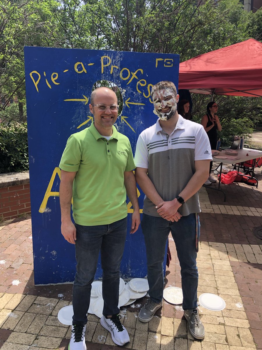 I regret the decision to pie one of my students considering that I signed up to be pied next Monday!!  At least I don’t have much hair to get whip cream stuck in!