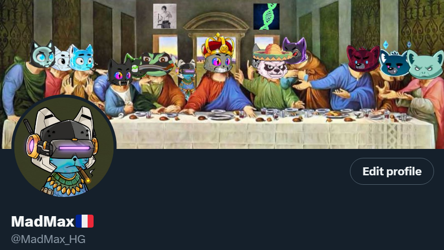 MadMax_HG's tweet image. New banner!

I made the perfect banner with the projects I love the most in this space😻

Forever bullish on

@nikolas_eth : 😺@HeroGalaxy_NFT 

@Pons_ETH : 🐸@ThePlagueNFT

@scottybmitch : 🐻@BrawlerBearz 

@ZackJamesOBZ : 🧪@AnimemeLabs 

Keep both eyes on them👀