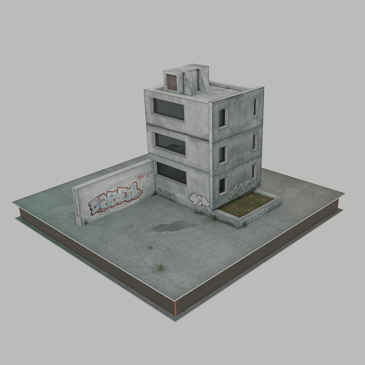 OBSN69's tweet photo. WIP-Virtual graffiti spot#3 [IN PROGRESS] #digitalurbanart #graffiti #obsen #blender3d #unrealengine https://t.co/n5p3xoedkl