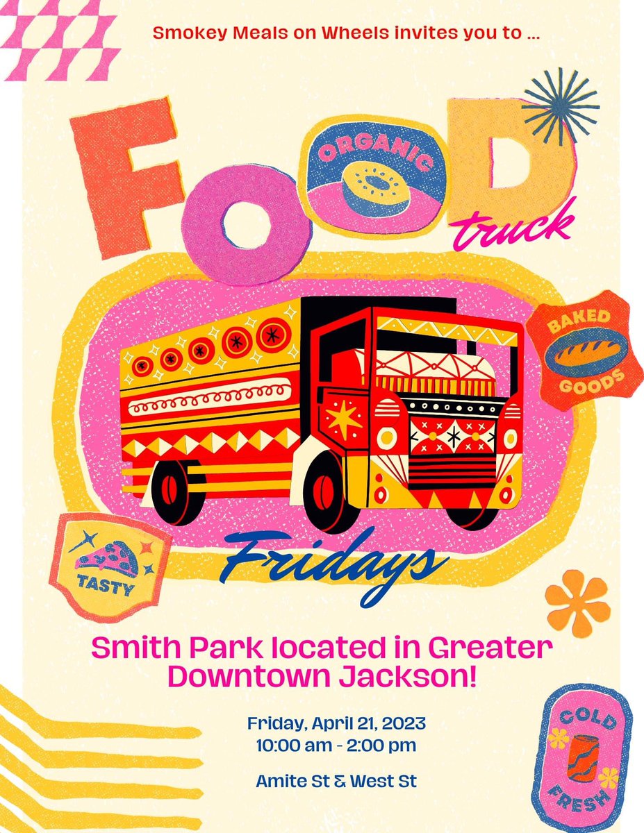 jxnplanning's tweet photo. Join Smokey's Meal on Wheels and others for Food Truck Fridays starting at 10 a.m. in Smith Park!
#foodtrucks #eatsandtreats #yummyfood #smithpark #downtownjacksonms #friday https://t.co/isSRyVkKuU