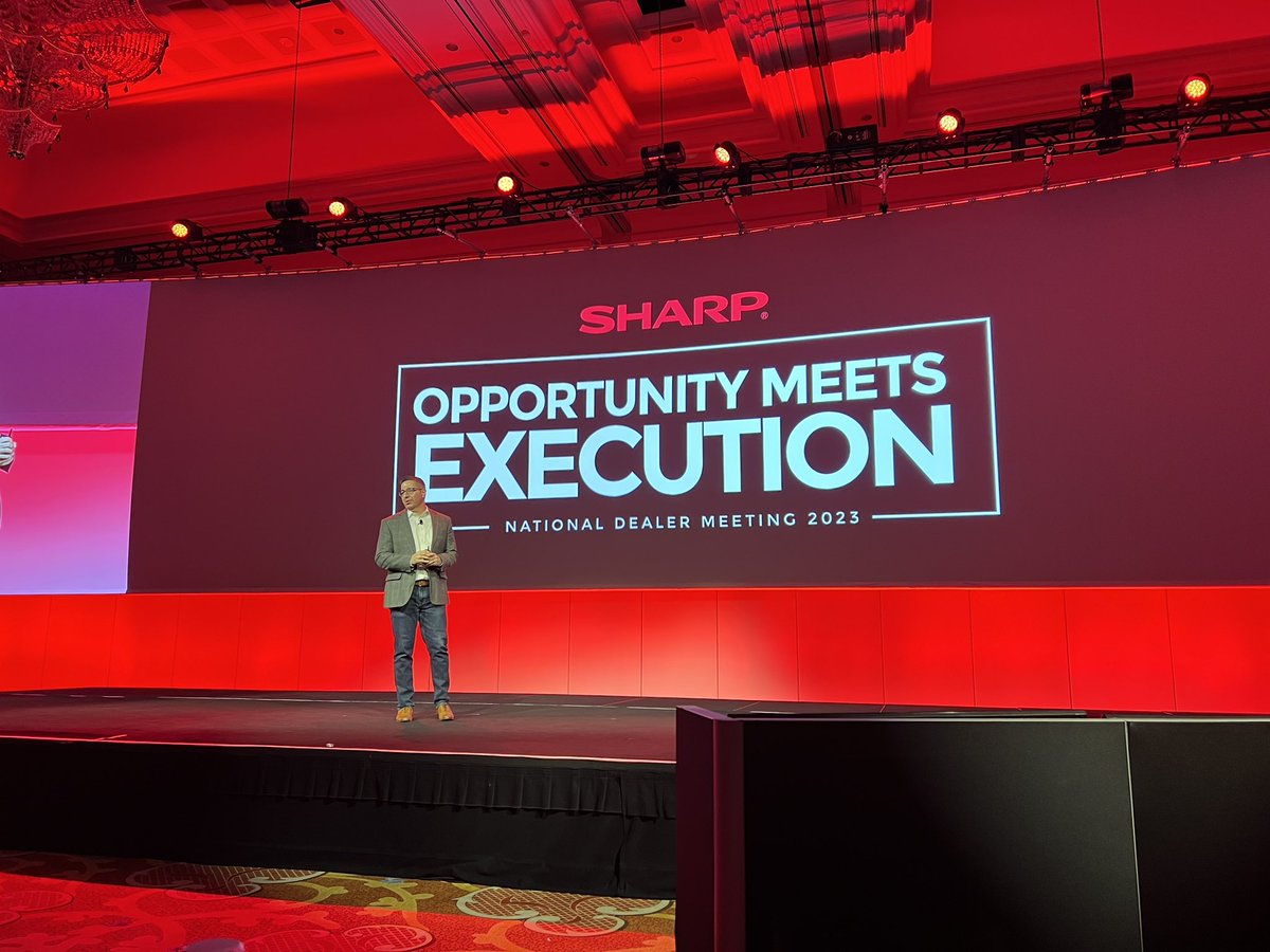 AnalystVal's tweet photo. VP of Marketing @bmadaio from @Sharp_Business takes the stage to discuss marketing resources and programs! #sharpndm23 https://t.co/QxUSIjEuIC
