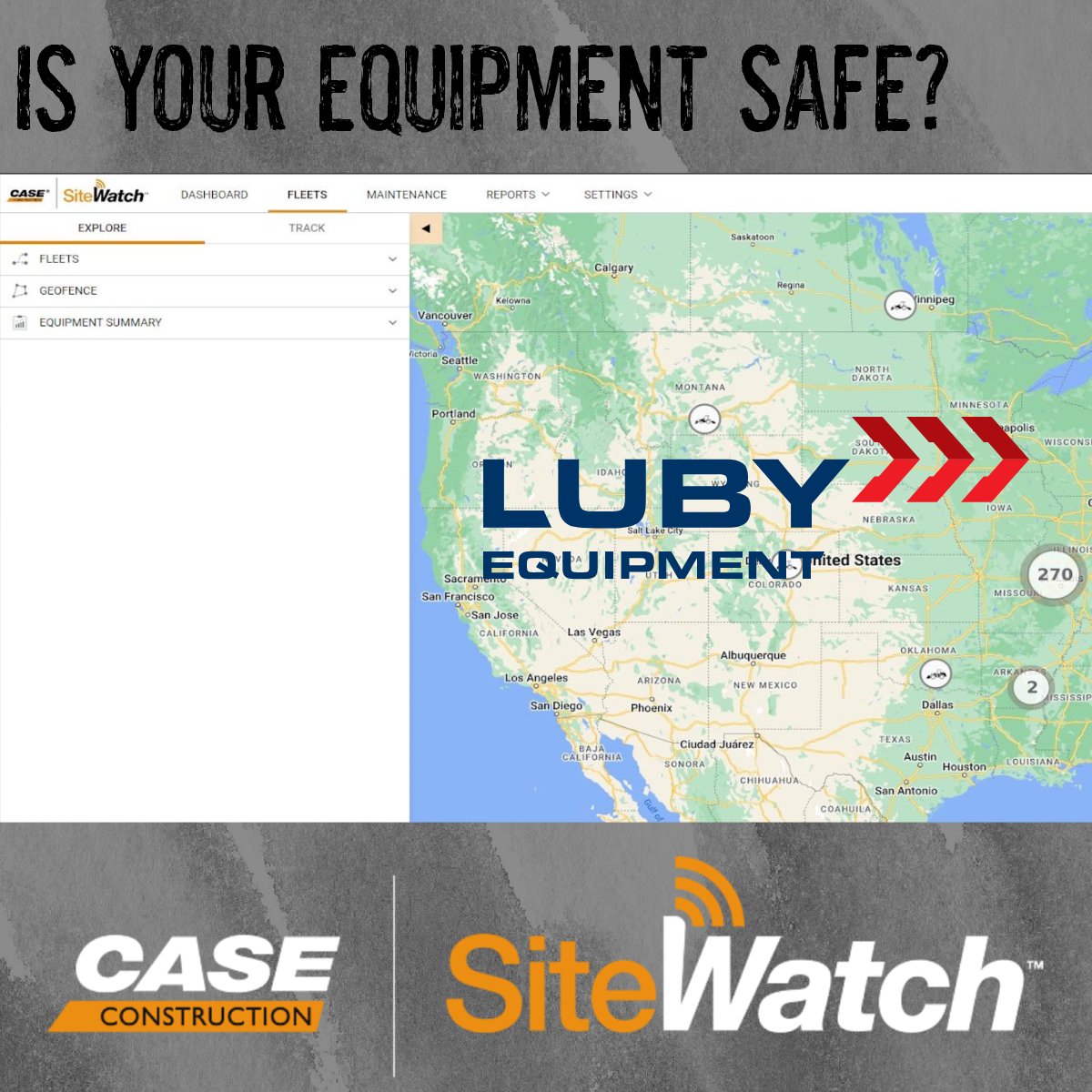 Sitewatch is here to help keep your mind at ease! Always ensure you know where your machine is and what maintenance is needed, and follow alerts throughout the day. 

#CASE #SiteWatch #LubyEquipment