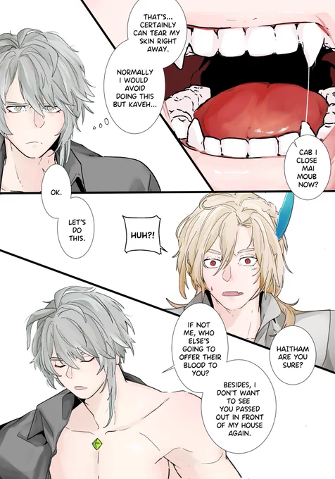 vampire! kaveh au but he forgets that a vampire's bite has an aphrodisiac-like effect #kavetham #カヴェアル 