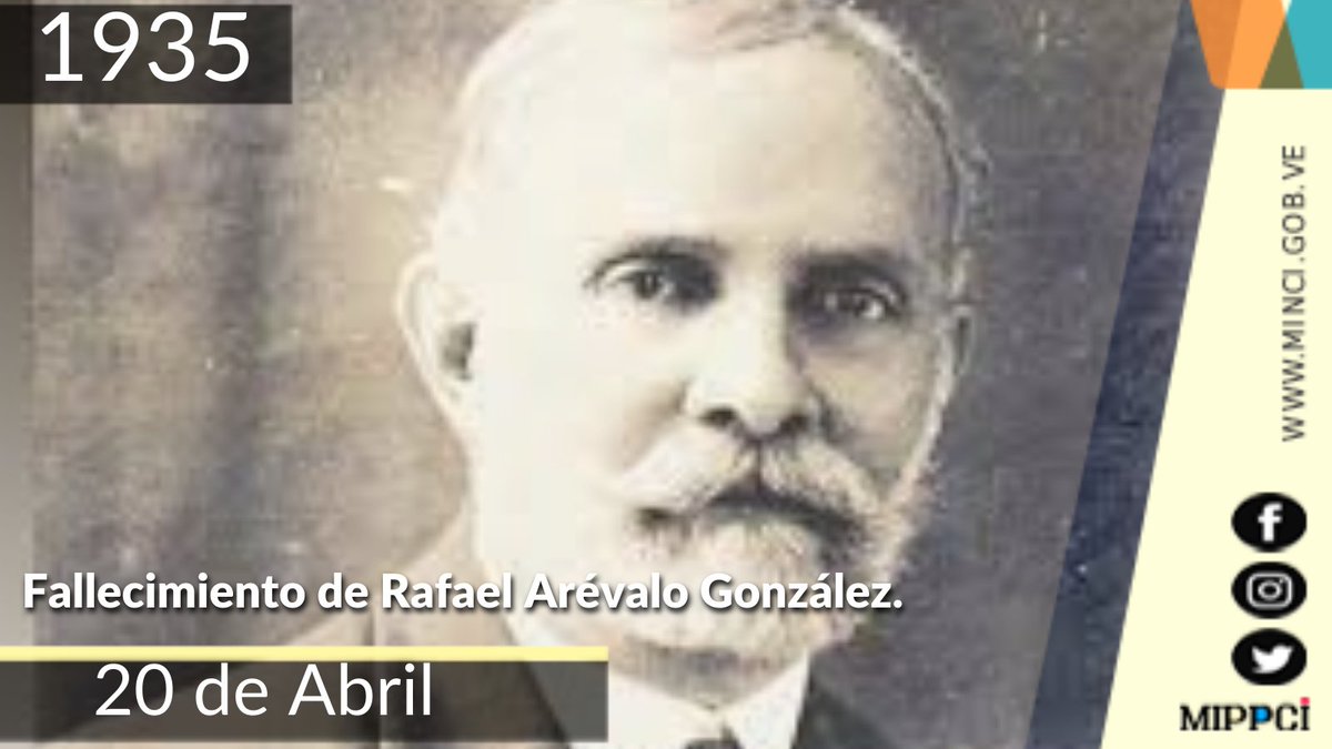 #EFEMÉRIDE🗓️| Este #20Abr se conmemora un año más de la siembra del periodista, telegrafista, escritor y político Rafael Arévalo González (1935). Símbolo de lucha por la libertad de expresión, se destacó por oponerse al régimen de Juan Vicente Gómez. 
#ManoDeHierro