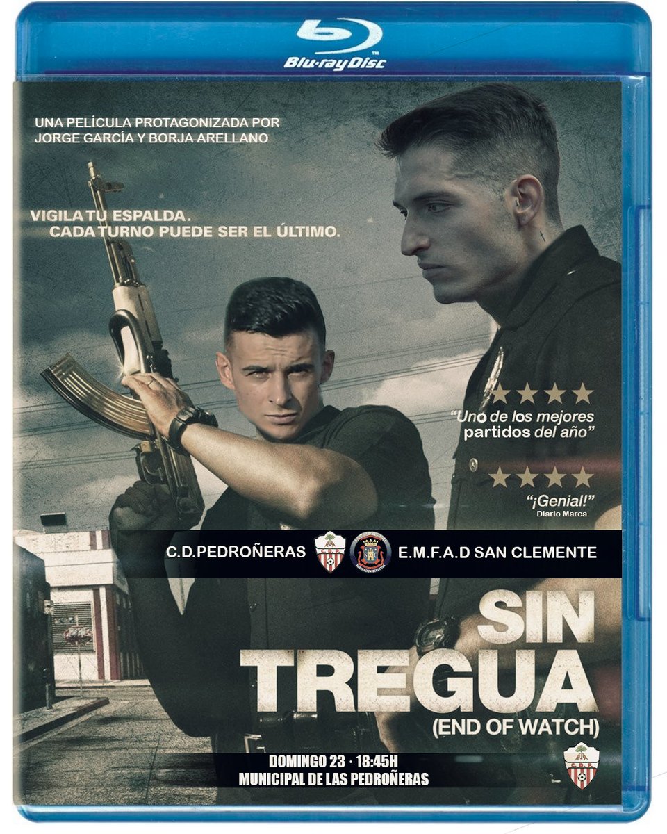 CDPedroneras's tweet photo. 🎞️ | "Sin Tregua" J34 @FFCM_es 
Una película protagonizada por @jorggee_8 y @borjaam9 🫡
El domingo, todos a nuestro teatro 🎭 de los sueños 👥
🆚 @AD_SanClemente 
📆 Domingo 23
⌚ 18.45H
🏟️ Estreno en el mejor campo del mundo mundial. 
Municipal de #LasPedroñeras
#SomosCDP🔴⚪ https://t.co/03EZyK8iOt