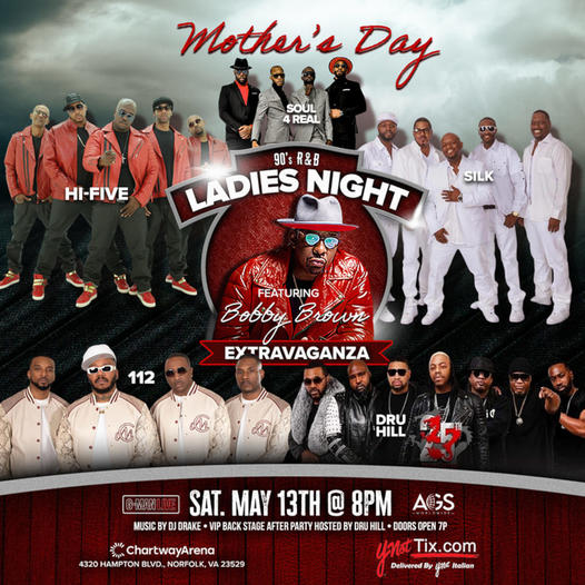ChartwayArena's tweet photo. BUY ONE GET ONE MOTHER'S DAY SPECIAL‼‼💥🤩😍
Don't Miss The Mother's Day 90's R&B Ladies Night w/ #BOBBYBROWN, #112, #DruHill, #Silk, #HiFive & #Soul4Real on Saturday, May 13th‼‼😎
Use the promo code = BOBBY
🎟🎟>> https://t.co/qTMdo9igyG <<🚨‼💥
Offer ends on April 30th https://t.co/xUBB6Y20Tv