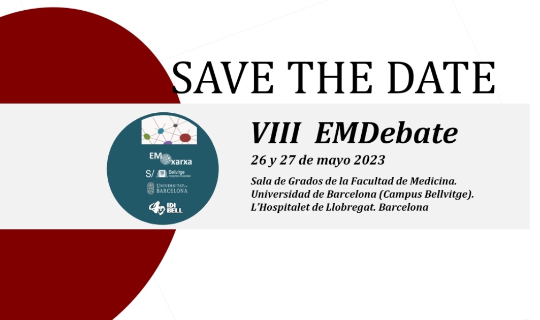 NeurologiaHUB's tweet photo. Próximamente... VIII #EMDebate.
Reserva las fechas!
🗓️ 26-27 mayo 2023
🏥 Facultad de Medicina - Campus Bellvitge @UniBarcelona 

#EsclerosisMultiple #NeurologyHUB @hbellvitge @SCatalanaNeuro @esclerosismSCN https://t.co/2ngTt6rala