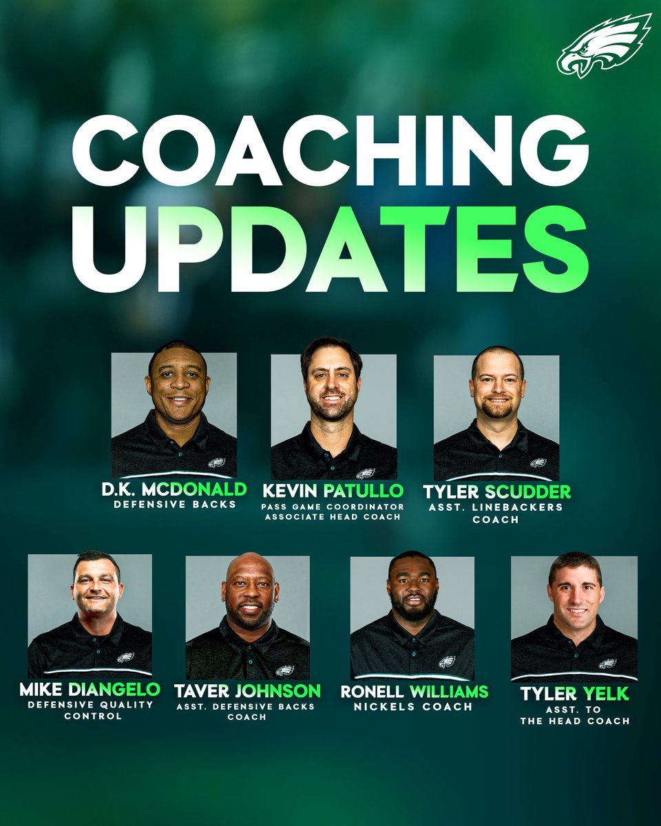 Take a look at the latest updates to our coaching staff.

#FlyEaglesFly