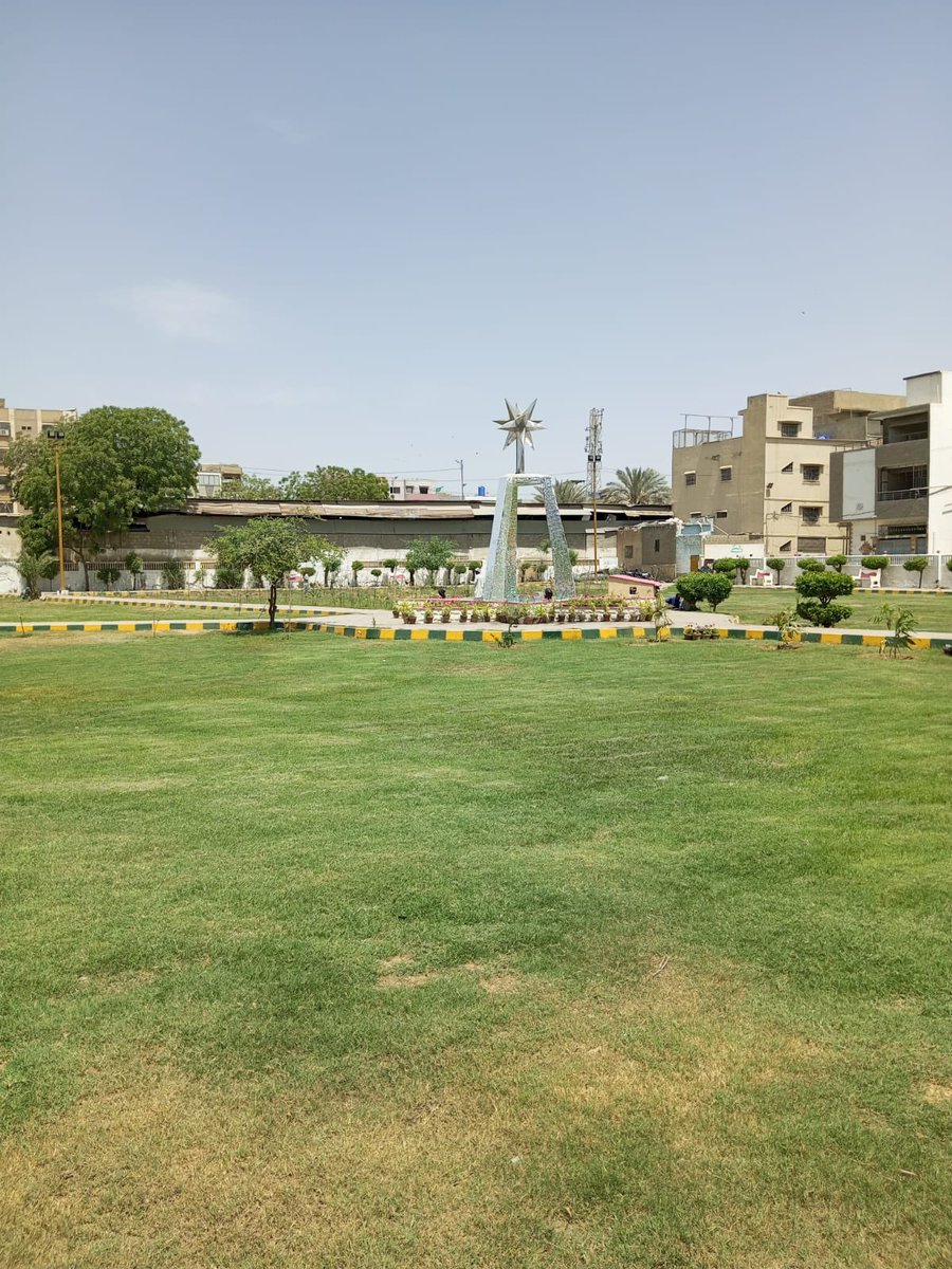 DCKhiCentral's tweet photo. #Project56 of #Project100 is the Shudha-e-Haq park at KBR, North Nazimabad. It was all barren due to lack of sweet water. Now it has been revived by DMC Central with the use of grey water. Today it was inaugurated by Hon’ Minister LG&amp;HTP Nasir Hussain Shah sb. https://t.co/AiLX1aNdEN