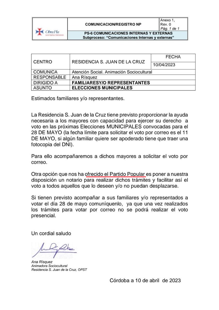 Ni tienen vergüenza ni la conocen.
Son #LosDeSiemPPre
Solo les importan las personas que viven en las residencias cuando les pueden sacar algo.
Bien sea a través de empresas amigas o por sus votos.