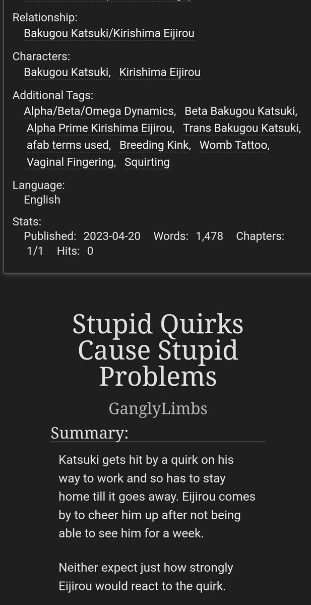 acewhowriteporn's tweet photo. Post number 2 for Bakugou’s birthday and for @HBDDynamight_
Featuring breeding and one of my beta Bakugou aus! Read the notes if you want to know what au, but it’s not necessary to enjoy the fic! 
https://t.co/ooC5P6bFBf https://t.co/g7FLwaJQyH