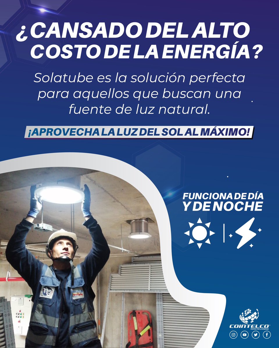 CointelcoSA's tweet image. Nuestro sistema de iluminación natural es la opción ideal para cualquier empresa que busque una solución inteligente y económica para mejorar su espacio de trabajo.

cointelco.com/?portfolio=ene…

#Solatube #renovables #solar #ahorro #energia #natural #eficiencia