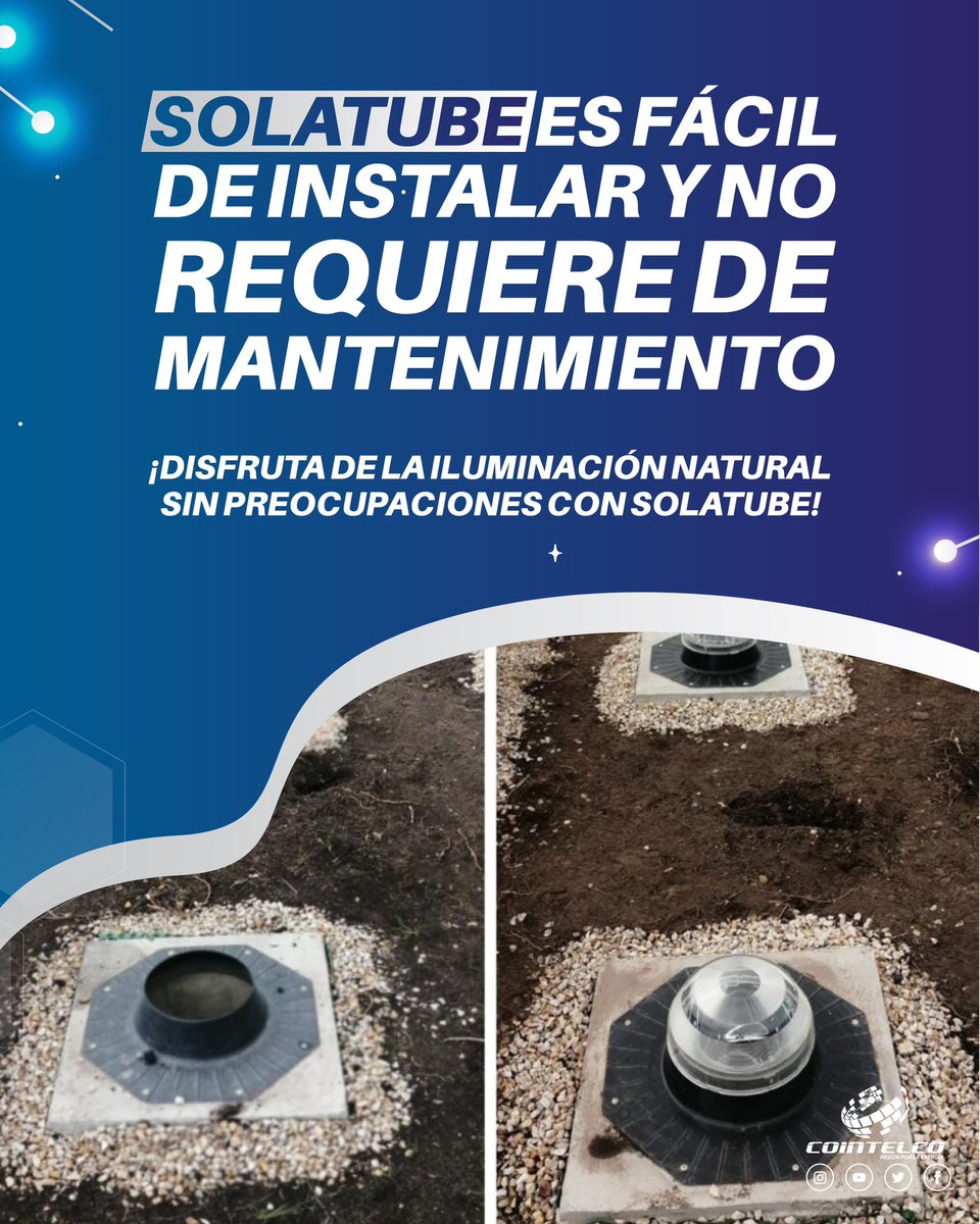 CointelcoSA's tweet image. Nuestro sistema de iluminación natural es la opción ideal para cualquier empresa que busque una solución inteligente y económica para mejorar su espacio de trabajo.

cointelco.com/?portfolio=ene…

#Solatube #renovables #solar #ahorro #energia #natural #eficiencia