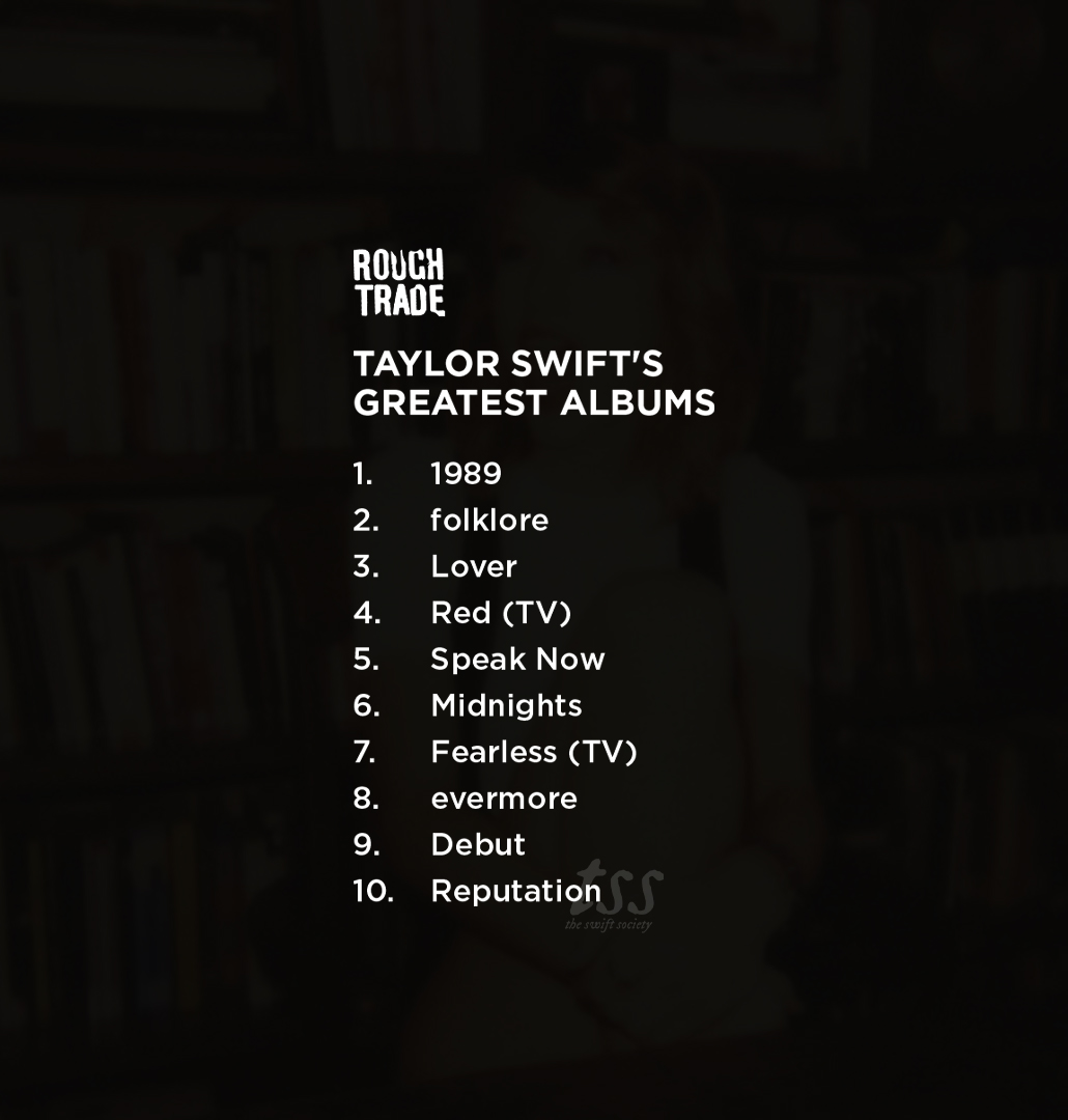 TheSwiftSociety's tweet photo. 📰| @RoughTrade ranked @TaylorSwift13's albums, naming '1989' her best. https://t.co/IKdzHtLXhG