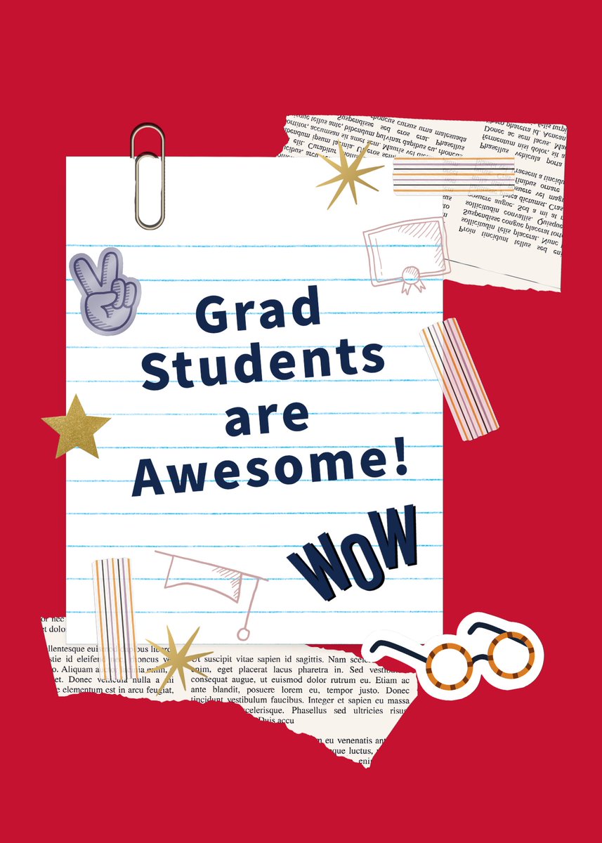 It's still #GradStudent Appreciation Week! Take a break and stop by the GSSC (Library 2119) today (Thursday, 4/20) between 2-4 pm and create a collage. We have supplies here waiting for you. #WithGRADitude.