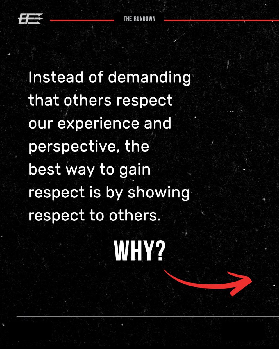 EchelonFront's tweet image. Want to improve your leadership skills? Start with the foundation of all great leaders: Respect. 

In the latest Rundown article, Leif Babin shares how to lead with respect to achieve success.

Read on and receive more valuable leadership lessons: echelonfront.com/respect/