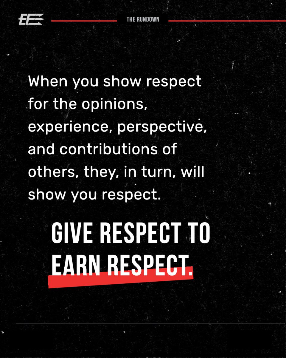 EchelonFront's tweet image. Want to improve your leadership skills? Start with the foundation of all great leaders: Respect. 

In the latest Rundown article, Leif Babin shares how to lead with respect to achieve success.

Read on and receive more valuable leadership lessons: echelonfront.com/respect/