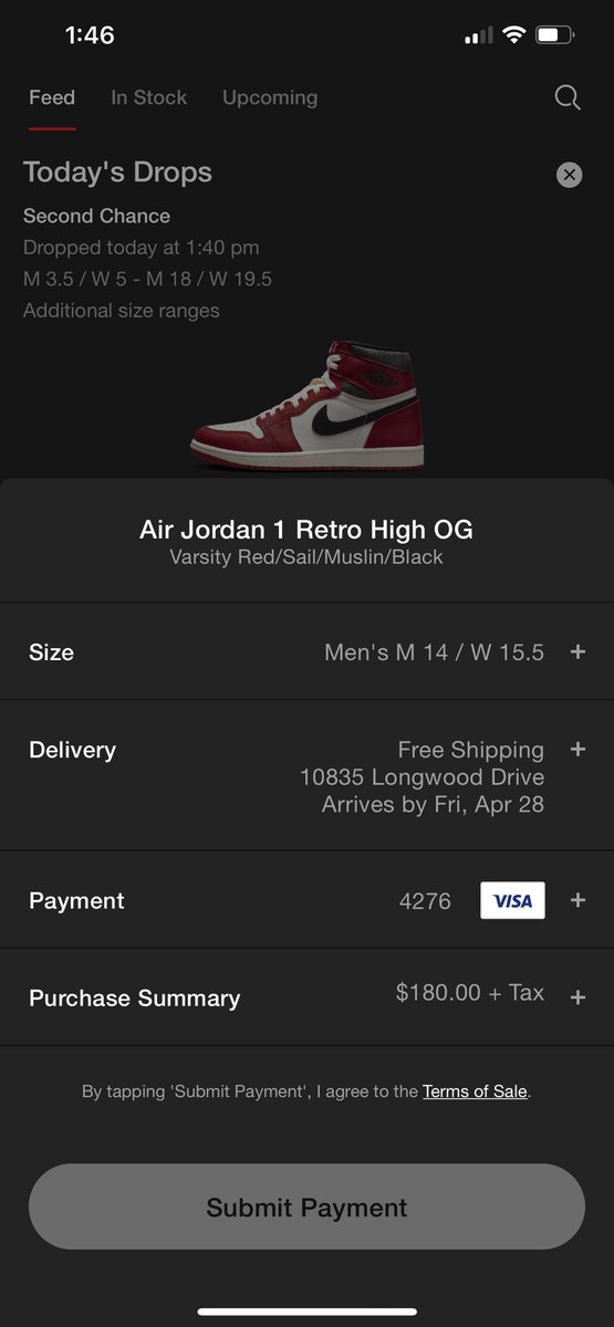 Nick_Adams40's tweet photo. Hey SNKRS @Nike , if you’re going to give a “Second Chance”, then actually give people a REAL second chance. This is the SECOND time your app has been broken trying to release this shoe. Give people a real shot at getting your products. Ridiculous. 😡 https://t.co/7Y91KgmLqb