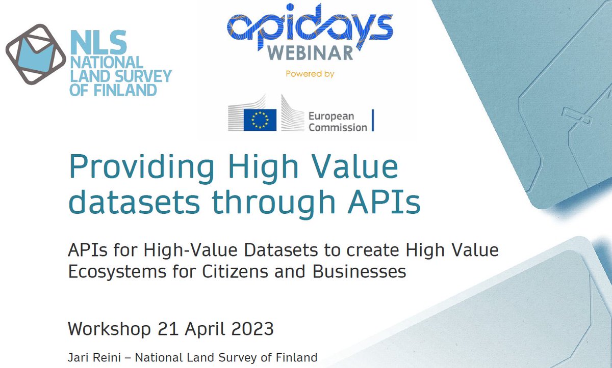 Interested in High Value Datasets (HVD)? And how to make those available in a geospatial domain? I will share my thoughts tomorrow at #apidays event. hopin.com/events/apidays…