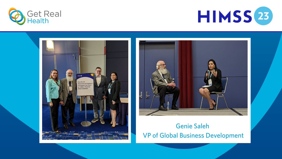 Get Real Health (@getreal_health) on Twitter photo Our VP of Global Business Development, Genie Saleh, spoke on a panel at <a href="/HIMSS/">HIMSS</a> about our partnership with the U.S. Department of Commerce and how the partnership has helped us scale abroad. #HIMSS23 Our VP of Global Business Development, Genie Saleh, spoke on a panel at <a href="/HIMSS/">HIMSS</a> about our partnership with the U.S. Department of Commerce and how the partnership has helped us scale abroad. #HIMSS23