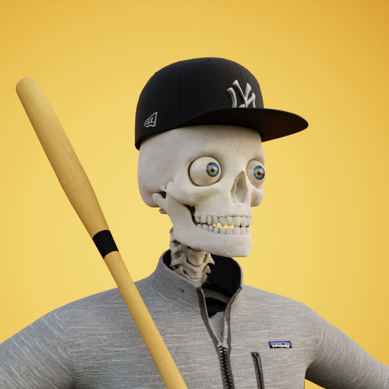 RafaFer33264746's tweet photo. 📷fancy baseball skeleton #0012 / 10000 TOP NFT Collection living on Polygon  

📷Mint yours at https://t.co/XmWOt172jL………………  
 #NFT #polygon #nftartist #nftcollector #rafafernandez #nftfancybaseballskeleton #baseball #baseballlife #nft #3d #blender https://t.co/tYrZbLsfAQ