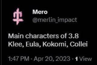 Geoofgry's tweet photo. Персонажи главного ивента 3.8
via ~ Mero 

Эола 
Кокоми
Кли 
Коллеи
#genshinleak #genshinleaks #Genshin_Impact https://t.co/Y7QdmKGyEM