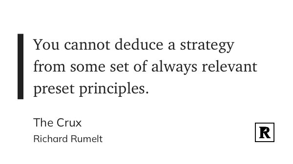 tom_d_kerwin's tweet photo. “You cannot deduce a strategy from some set of always relevant preset principles.” https://t.co/8CutdRcaDG