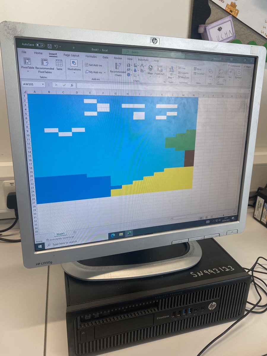 HarrisBusEd's tweet image. 1N making some creative images using Excel today 👾🖥️