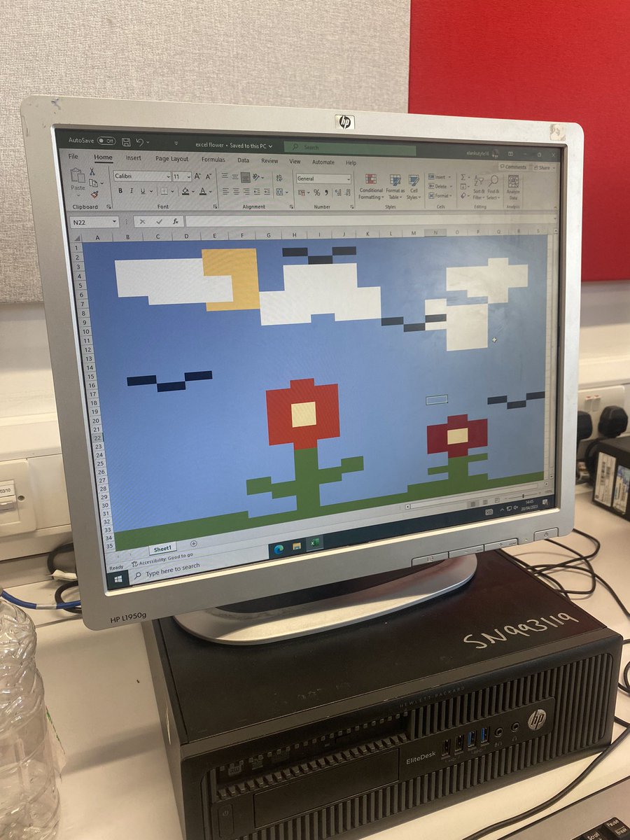 HarrisBusEd's tweet image. 1N making some creative images using Excel today 👾🖥️