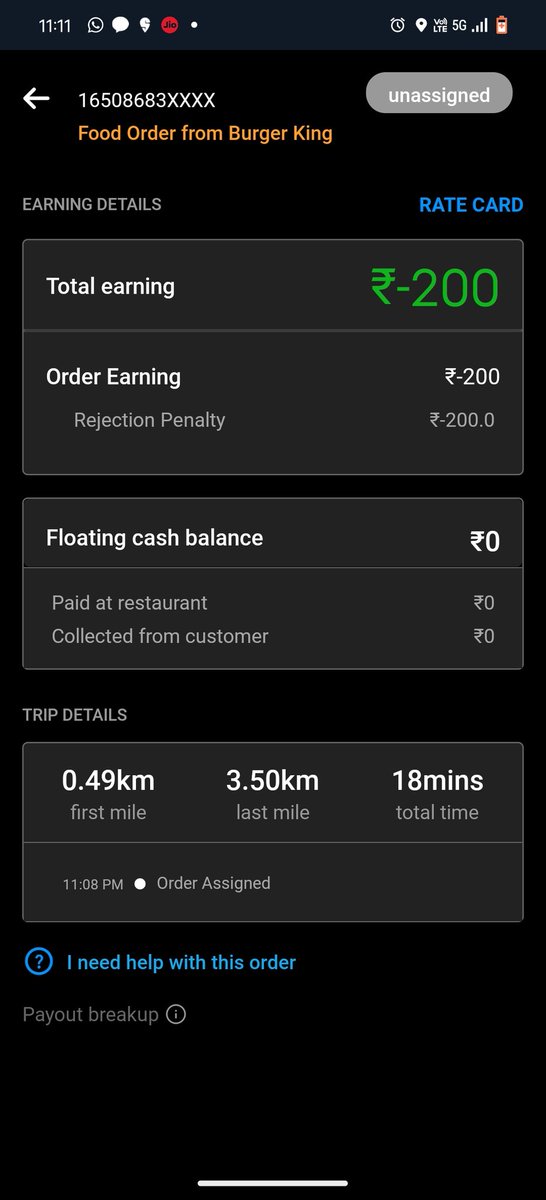 karthikomkarthi's tweet image. I am working on swiggy delivery partner as from 2.5 years there is issue with earnings if was traveled from another zone for 10 km after reaching my zone the order as assigned trying to logoff directly they penalty for rs 200 it&apos;s very bad to earn money now...@SwiggyCares @Swiggy