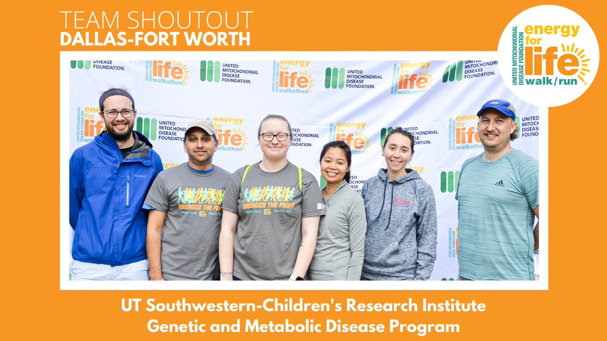 UMDF's tweet photo. Dr. Mishra (UMDF grant winner 2015) and other members from the Genetic and Metabolic Disease Program at @CRI_UTSW have been repeat supporters of Energy for Life Walk/Run Dallas-Fort Worth. Going the extra mile for their local mito patient community-thank you, Team UTSW-CRI GMDP! https://t.co/41ZCe0Aanb