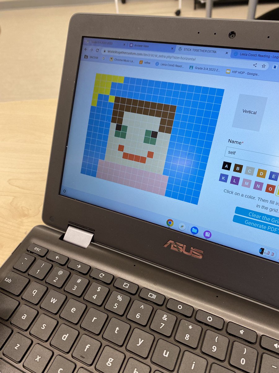 ddfish's tweet photo. @TheCobblestoneC @byStickTogether  self portrait action from a grade 4 student @HASlearns https://t.co/dGCxmo7Tj4