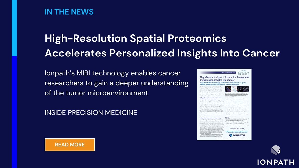 Ionpath (@ionpathofficial) on Twitter photo How can multiplexed ion beam imaging enable you to probe the information-rich cellular landscape of tumor microenvironments to provide novel insights into #cancer biology? By visualizing 40+ markers simultaneously. Check out this <a href="/Inside_PM/">Inside Precision Medicine</a> feature. ow.ly/xMIT50NOgfy #MIBI How can multiplexed ion beam imaging enable you to probe the information-rich cellular landscape of tumor microenvironments to provide novel insights into #cancer biology? By visualizing 40+ markers simultaneously. Check out this <a href="/Inside_PM/">Inside Precision Medicine</a> feature. ow.ly/xMIT50NOgfy #MIBI